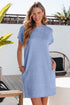 Effortless Textured Crinkle Short Sleeve Casual T Shirt Mini Dress
